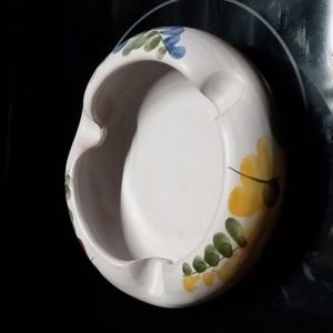 Hand painted pottery ashtray